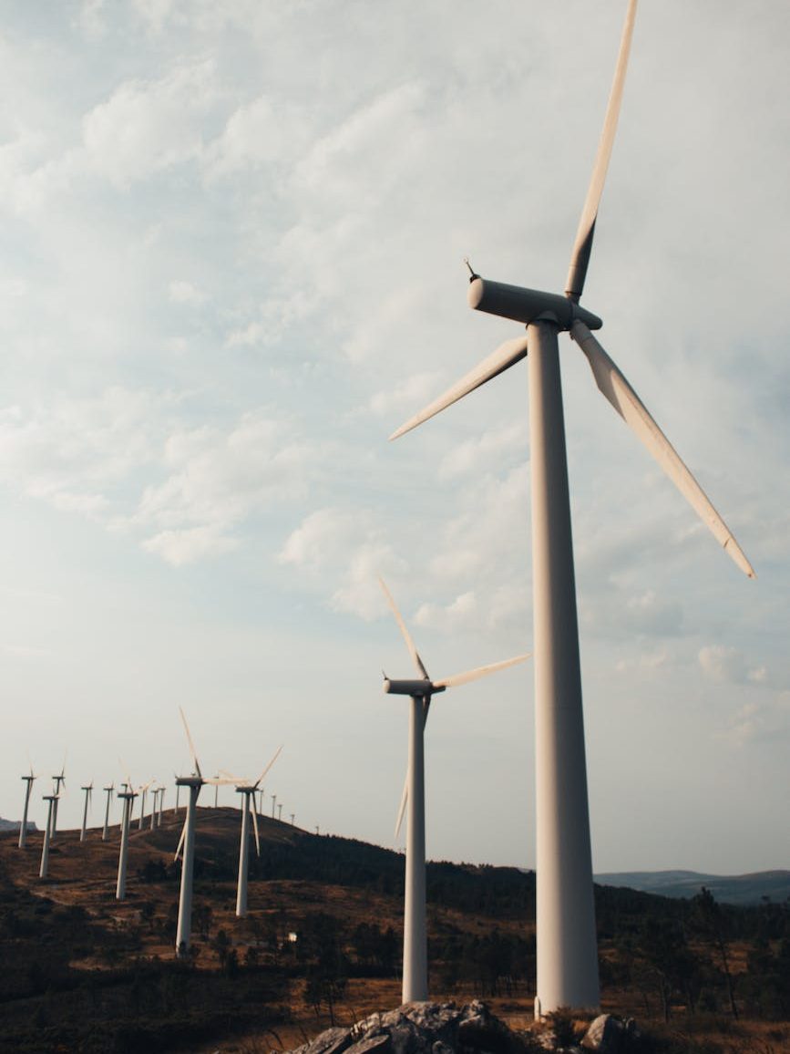 wind turbines on mountain
