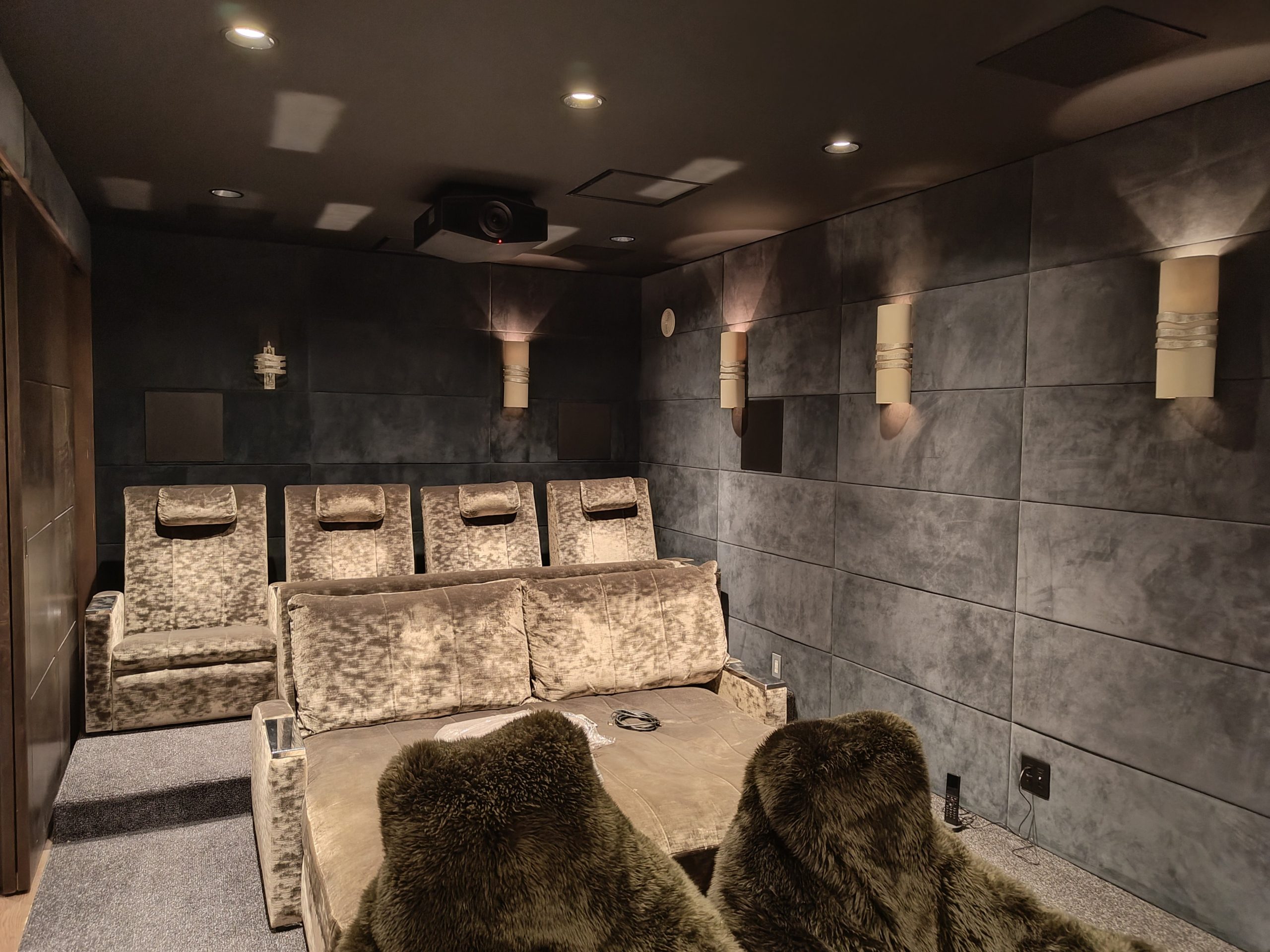 Seats and interior of a home cinema room