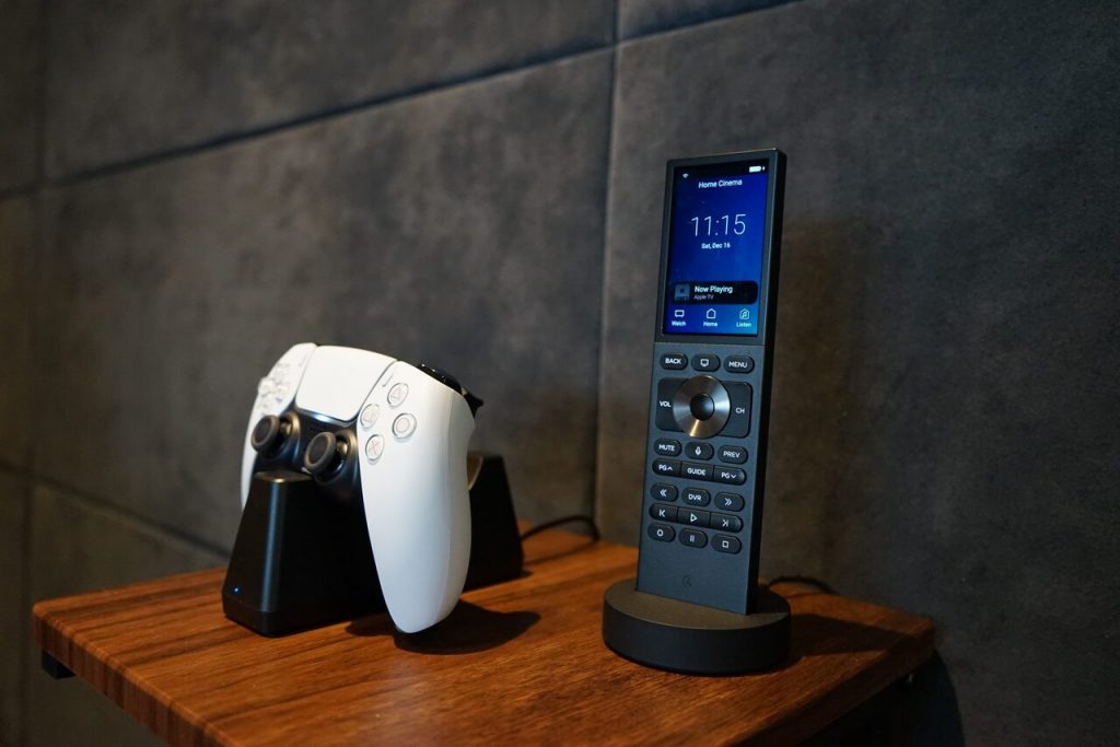 Game controller and remote control on a table